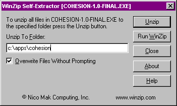 Initial screen displayed by Installation File